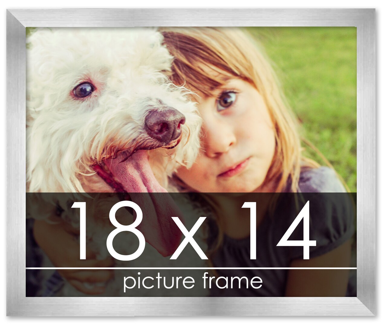 18x14 Solid Wood Picture Frame with UV-Resistant Acrylic & Acid-Free Backing, Available in 6 Finishes: Matte Black, Matte White, Metallic Bronze, Silver, Natural Wood Grain & Mahogany